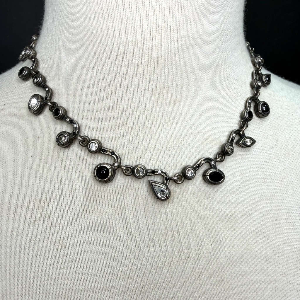 Patricia Locke Onyx, Swarovski, And Silver Women's Necklace